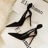 Fashion Women's High Heels 2025 Suede Stilettos Bow Detail Black Pointed Toe Pumps Sexy Temperament Footwear for Special Occasions
