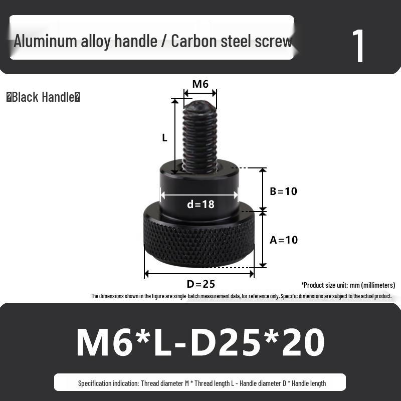M6 Aluminum Alloy Knurled Handle Screw Bolt with High-Strength Flat Head