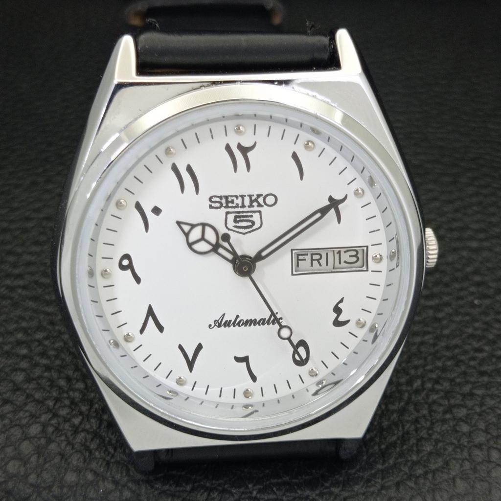 REFURBISHED VINTAGE SEIKO 5 AUTOMATIC 6309A JAPAN MENS WHITE WATCH a441359-5 Sk-a441359