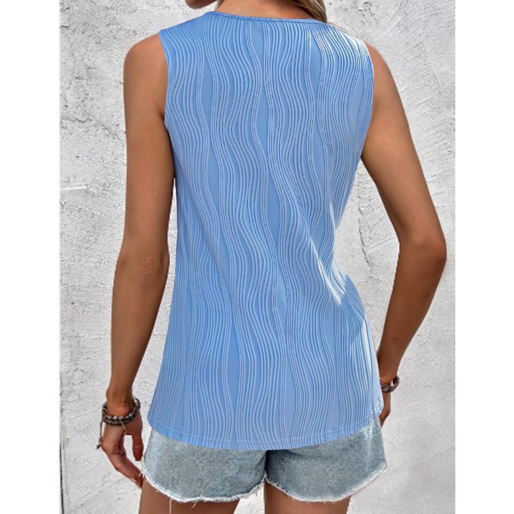 Women's Keyhole Neck Sleeveless Tank Top, Summer Business Casual Basic Tops for Women, Crossborder Basic Vest