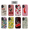 Clmj Cherry Rose Phone Case For IPhone 17 16e 16 15 14 13 12 11 X XS XR XSMAX 8 Air Pro Max Plus Luxury Double-layer Back Cover
