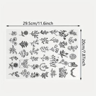 Stabilizzatore Idrosolubile per Ricamo, Carta da Ricamo Stick and Stitch Lavabile, Disegni Floreali Margherita Farfalla
