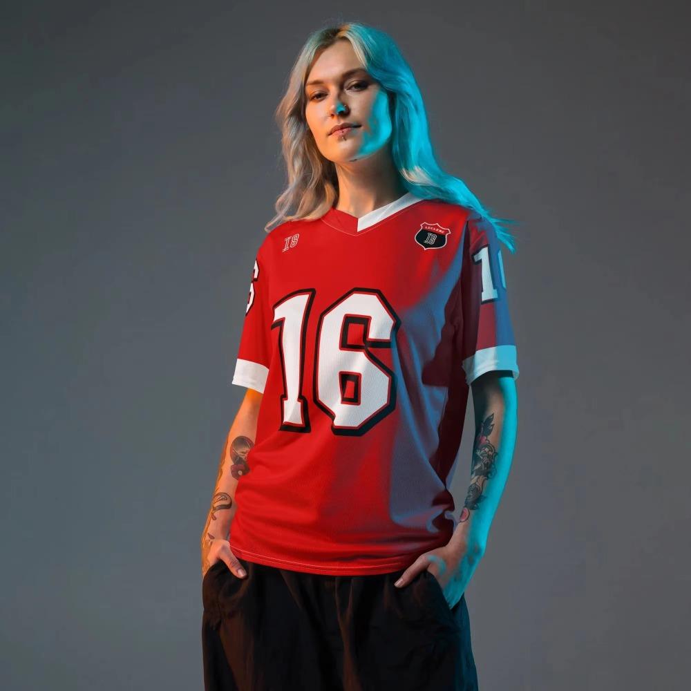 Summer New Women's Charles Leclerc Racing Sports T-Shirt V-Neck Loose Breathable Quick Drying Jersey