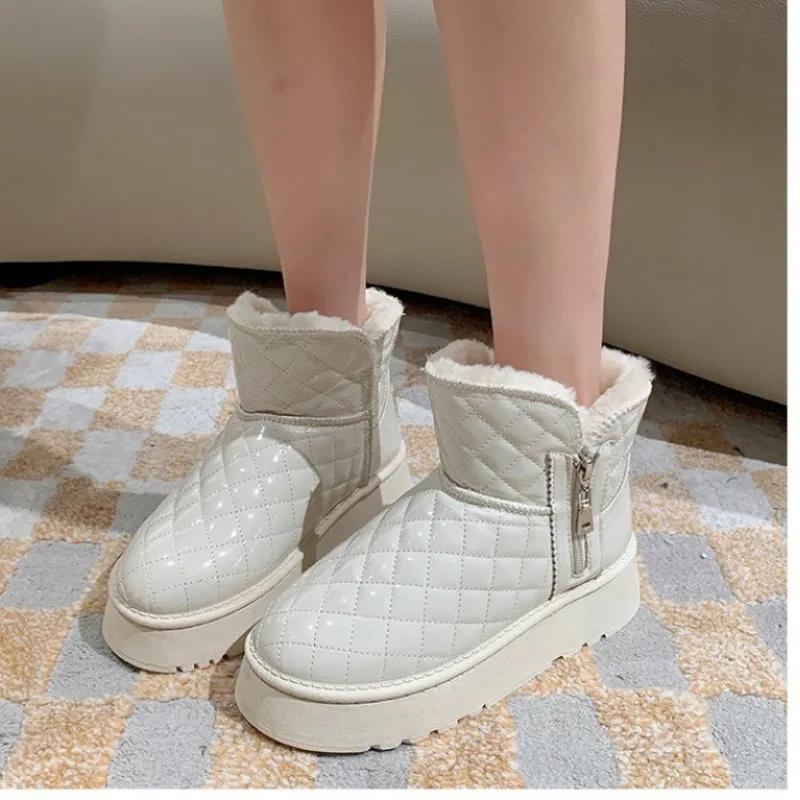 

2024 Fashion Shoes for Women Short Plush Women s Boots Hot Sale Zip Daily Boots Women New Round Toe Ankle Boots Shoes Female