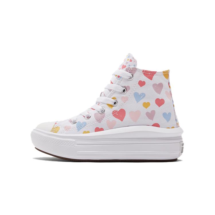 Converse All Star Move High PreSchool 'Always Hearts' (Unisex) White / White / Pink Salt Kids' Canvas Shoes 371590C