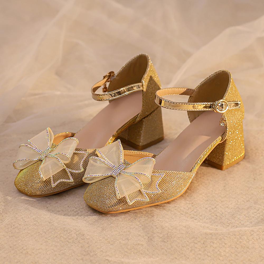 Gold Silber Frauen Sandalen Med Heel Kleine Große größe 33 52