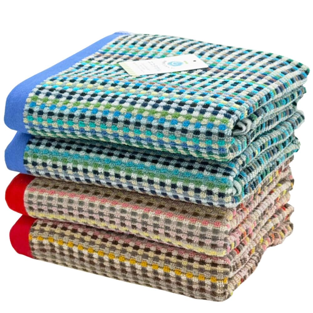 Bath Set of Made from Leftover Mixed Block Gentle on 60 x Set of Kind to the Earth and Your Made with Leftover [Sleeping Room] Towels, 4, Yarn,
