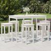 Vidaxl 7-Cz. Weiße Garten-Bar-Möbelgarnitur, Kiefernholz