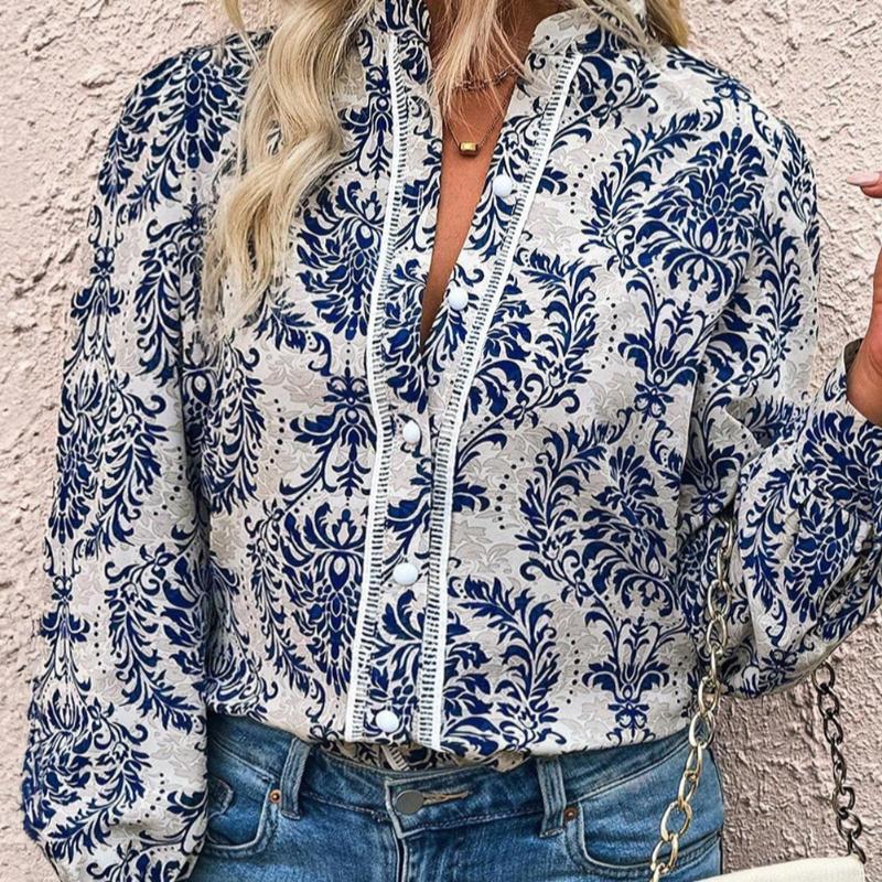 Women's Autumn Printed Vacation Casual Long Sleeve Shirt Tops