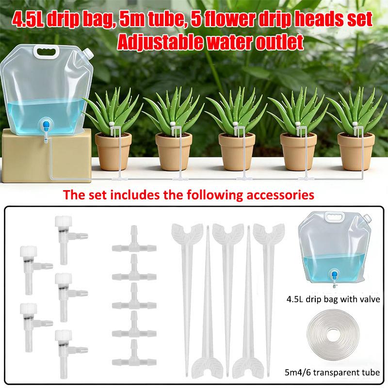 4.5L Adjustable Drip Irrigation Plant Self Watering Bag Automatic Slow Release Watering Device Indoor Potted Garden WateringTool