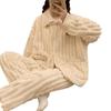 Nightgown Female Autumn and Winter Coral Velvet Thickened with Velvet Comfortable Loose Outside Wearing Long Pants Winter Warm Long Sleeve Long Suit