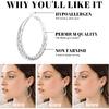 JEMARA Silver Hoop Earrings for Women Trendy Hypoallergenic 925 Sterling Silver Post Hoop Earrings Thick Twisted Large Silver Hoop Earrings
