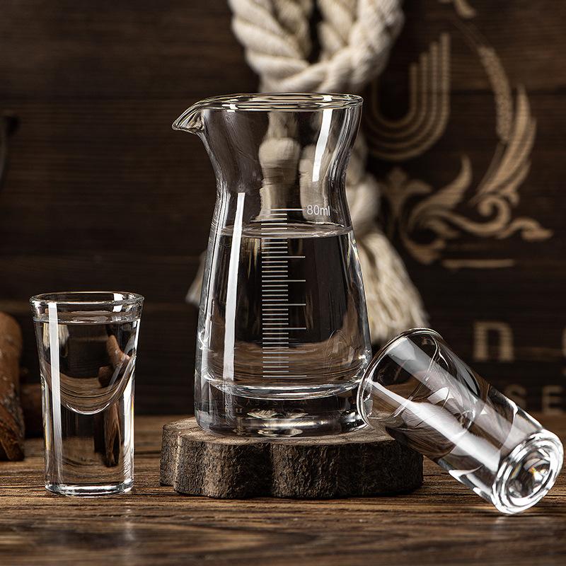 Set 3 buc Sticlă 110ml Dozator Vin cu Scară 15ml Pahare Shot Pahare Mici Vin Spirit Chinezesc Pahare Transparente En-gros