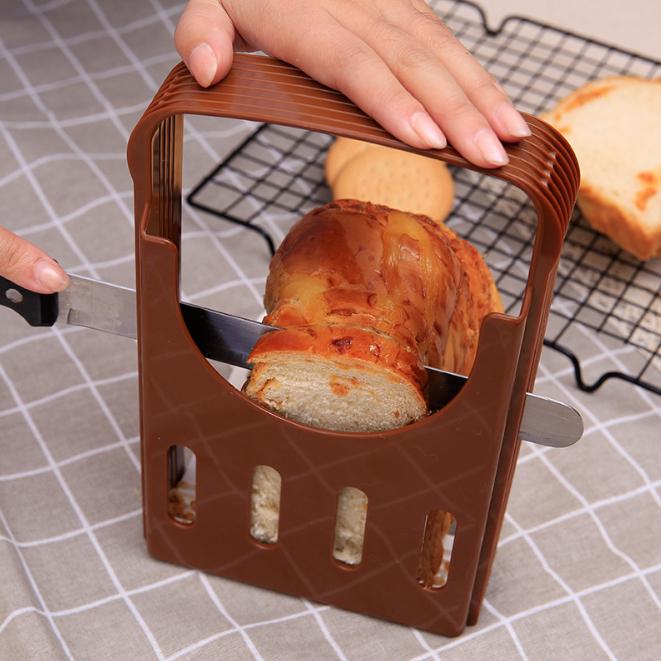 Foldable Practical Bread Cutter Loaf Toast Slicer Cutting Slicing Guide Kitchen Tool