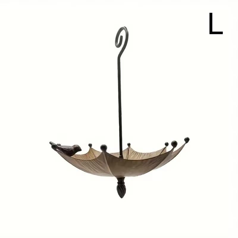 1Pc Outdoor Hanging Bird Feeder Tray Umbrella-Shaped Iron Feeder & Water Bowl For Garden Courtyard Backyard Hummingbird Feeder