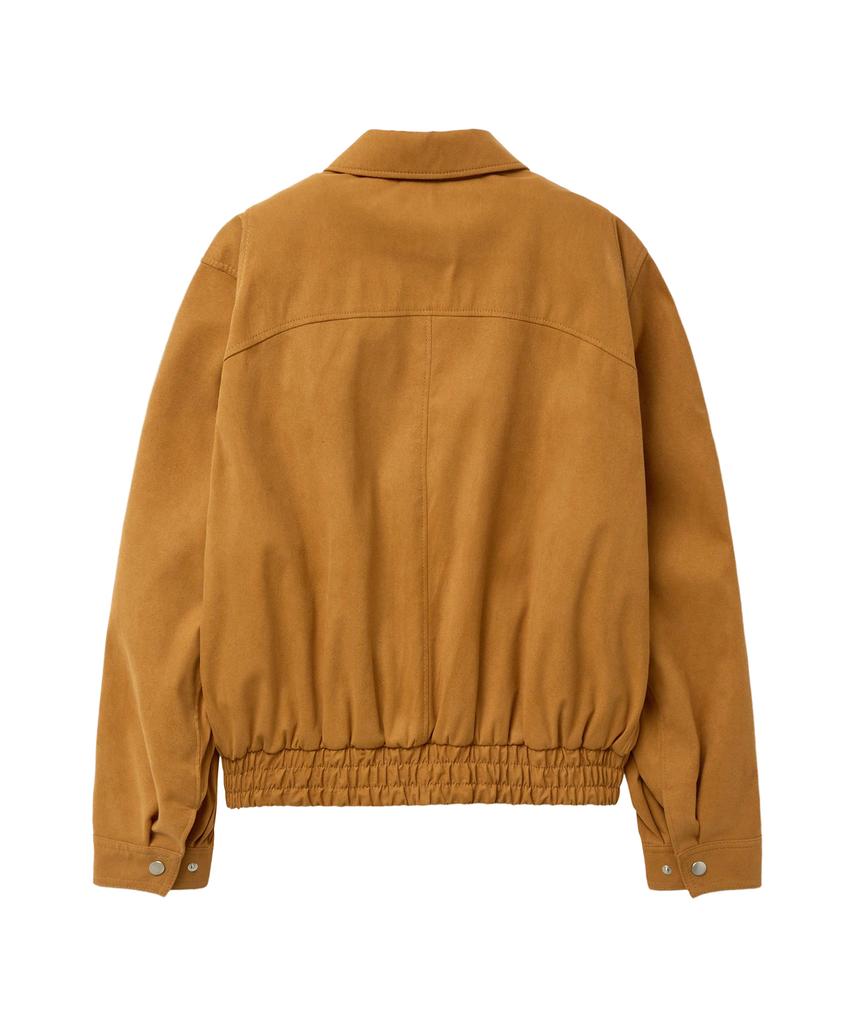 Sperone Suede Signature Crop Jacket (Camel)