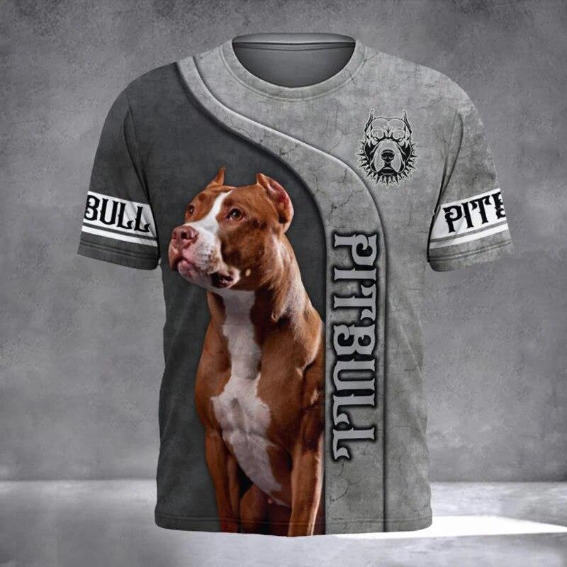 

2023 Men s T Shirts Pet Dog Pitbull Graphic 3D Print Summer Unisex Adults Tops Fashion Tee Casual Oversized Man s Clothing