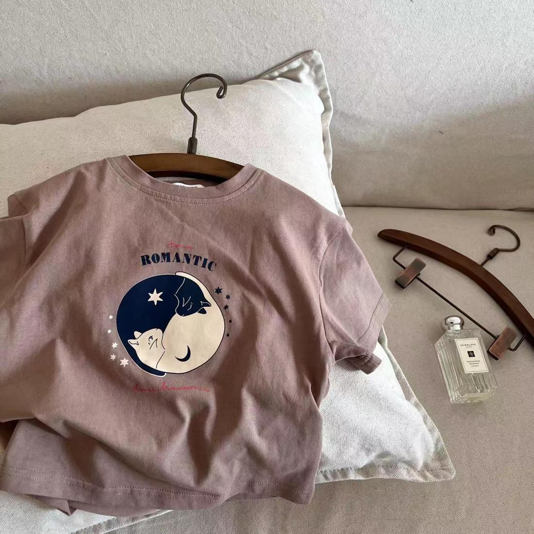 

Детские футболки из чистого хлопка с мультяшным принтом - Коллекция Лето 2024 для детей маленького и среднего возраста 100 cm