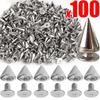 10/100 sztuk Punk Metalowe Kolce Podwójne Nity Stożkowe Nity Kolce DIY Torby Ubrania Kolce Okrągłe Nity Rękodzieło Materiały