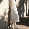 French Style Embroidered Lace A-line Midi Skirt