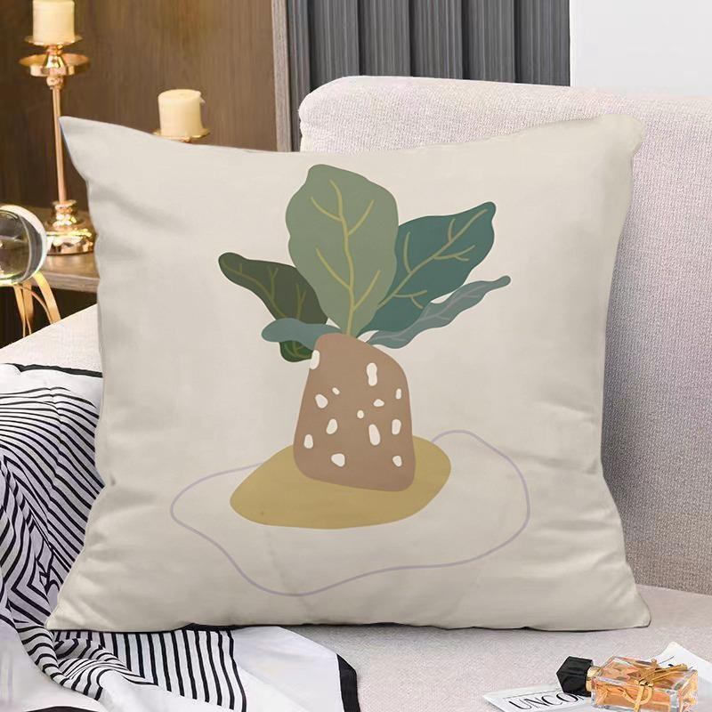 Artistic Floral Print Decorative Pillowcase Bedroom Living Room Square Cushion Pillowcase