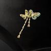 Sparkling Rhinestones Butterfly Tassels Brooch Animal Theme Lapel Badge Handmade Party Wear Decoration For Adults