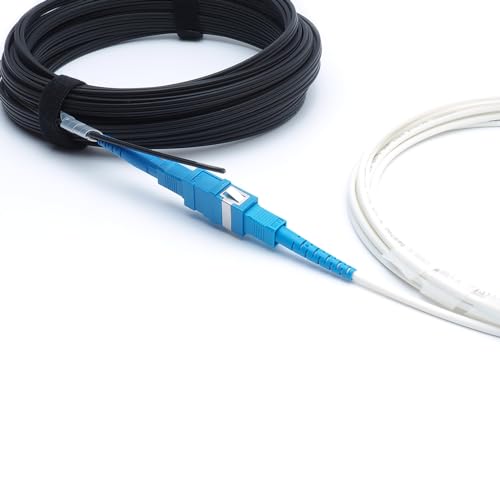 LEOLEOS 10m Outdoor Fiber Optic Cable, Low Friction and Wear Resistant, for Optical Modems, ONUs, Optical Line Termination Devices, and FTTH Networks,