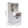 Wood End Table with Storage Shelf Drawer Nightstand Side Table Cabinet Bedside Furniture for, Bedroom, Living Room, Home White