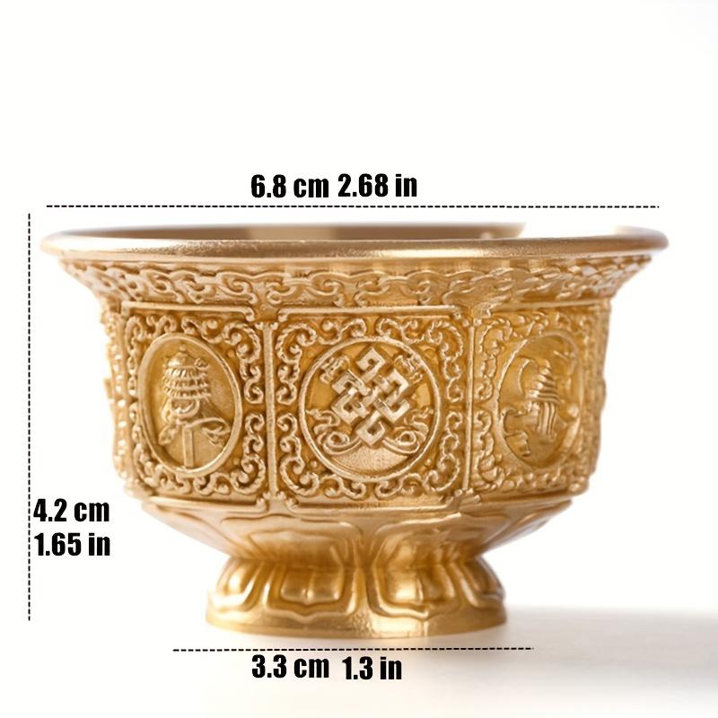 

1pcs Copper Drinking Bowl Auspicious Tibetan Alloy Holy Water Cup Golden Buddhist Bowl Gift Indoor Altars Desktop Decorative 6.8cm 2.68inch золотий
