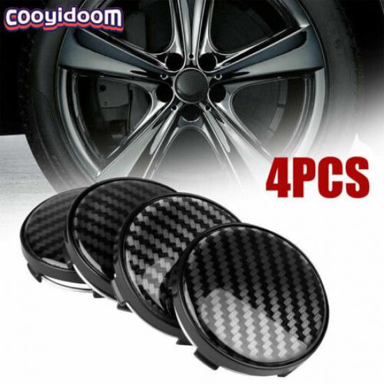 60mm Black Carbon Fiber Wheel Center Hub Cap Rim Hub Cover Auto Accessories