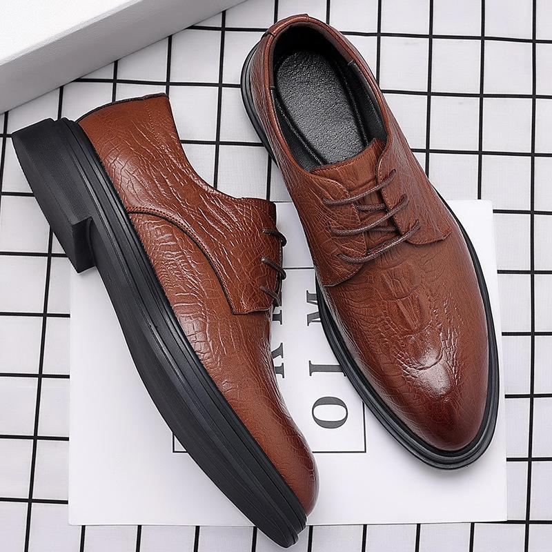 New men's formal leather shoes men's business leather shoes leather single shoes office commuter wedding shoes
