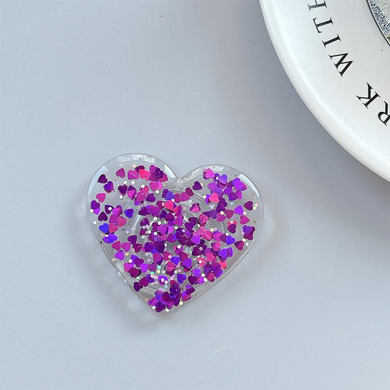 Sequin Glitter Love Magnetic Paste Mobile Phone Airbag Bracket Heart Ring Niche Girl Decoration