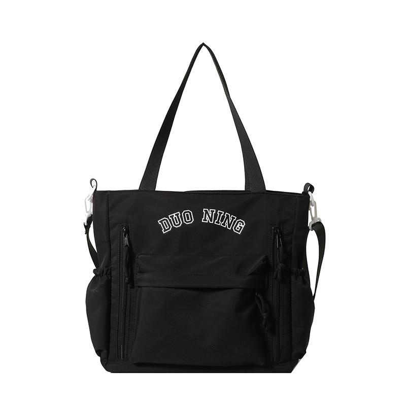 Canvas Tote Bag For Students Large Capacity Street Style With Print For Daily Use