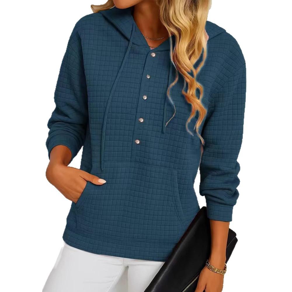 Nové Dámské Ležérní S Kapucí Dlouhý Rukáv Kapsa Vícebarevné Dámské Horní Díl Polstrovaná Mikina