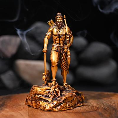 Ídolo de Parashuram de 4" para Salpicadero de Coche y Decoración del Hogar, Estatua Murti del Avatar Parashuram de Vishnu para Puja, Mesa de Oficina, Sala de Puja, Mandir,