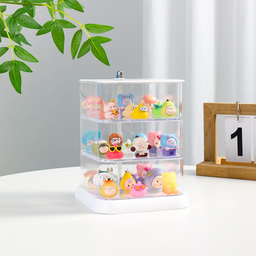 Moe Bean Otočný výstavní box: Průhledný mini stojánek na panenky a figurky