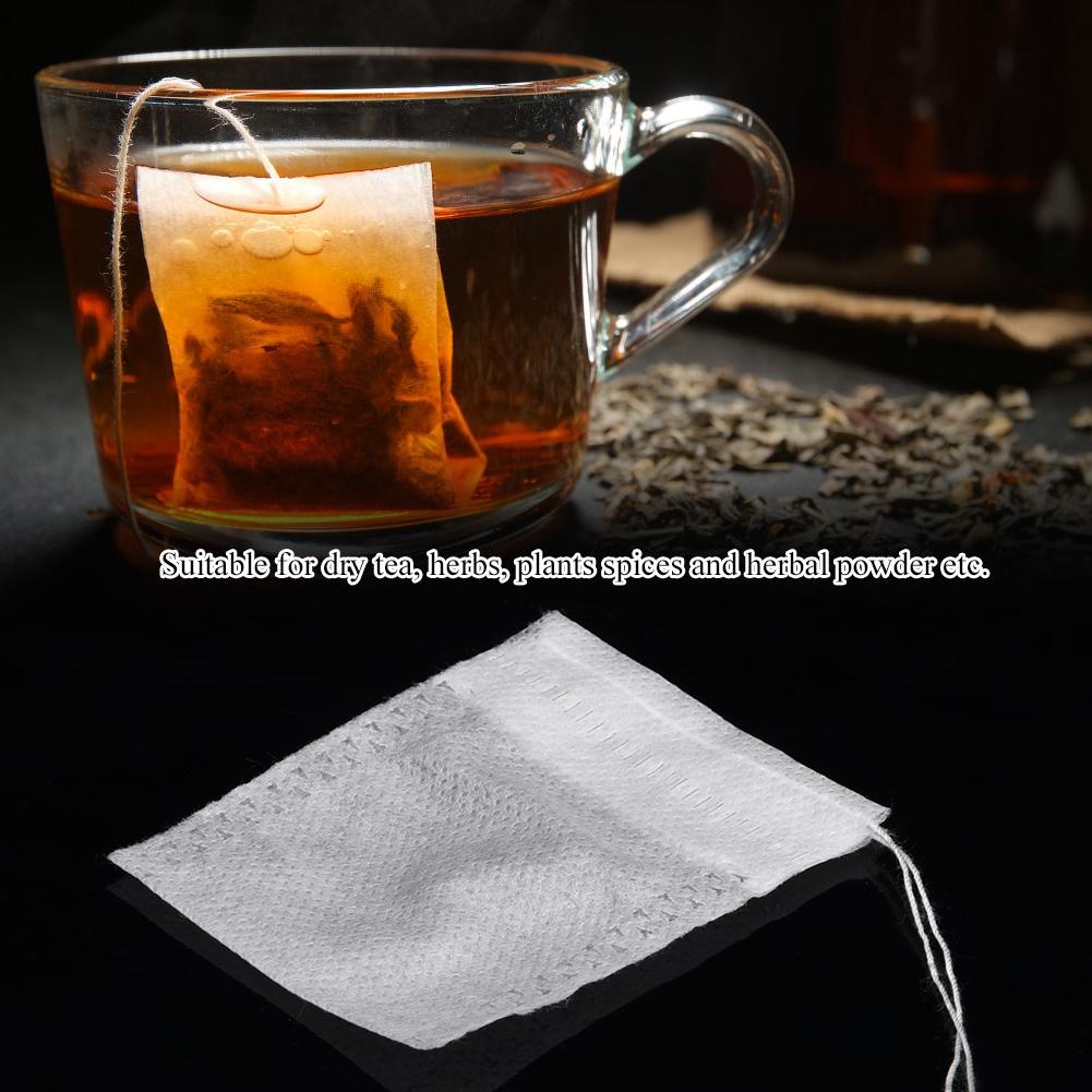 Empty NOn Woven Tea Bags Herbs Filter Loose Paper with Drawstring 5.5*7cm(100pcs)