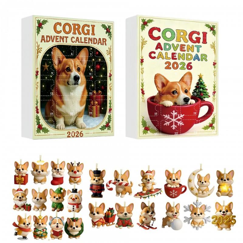 2026 Christmas Advent Calendar Blind Box Pet Series Acrylic Ornament Hanging Decor Tree