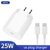 PD 25W Super Fast Charger USB-C Chage Adapter For iPhone Samsung Galaxy USB Type C Fast Chargeing Cable Wall EU/US Charger Plug