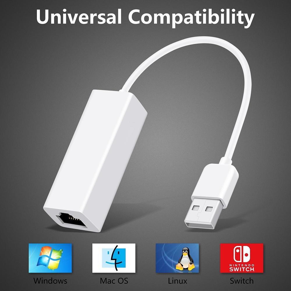 100Mbps USB 2.0 to RJ45 Ethernet Network Adapter for Mac Android Tablet PC Windows 7/8/10 High Quality No Driver Required