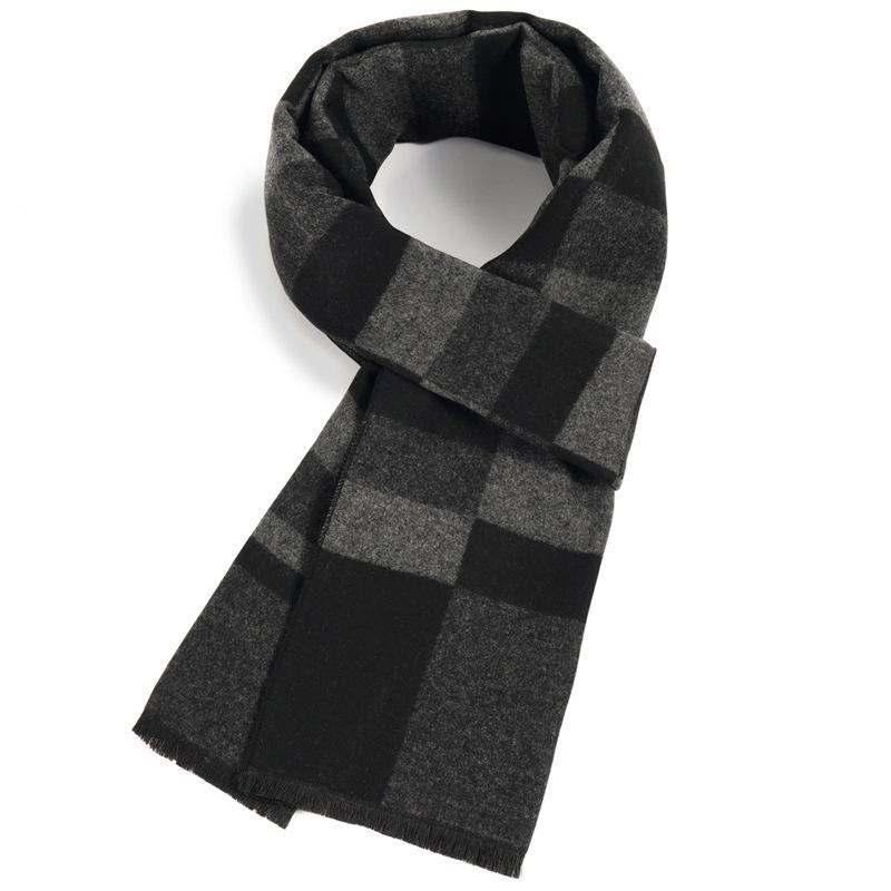 Men'S Scarves Men'S Winter Warmth Plaid Long Imitation Cashmere Men'S Scarves Custom