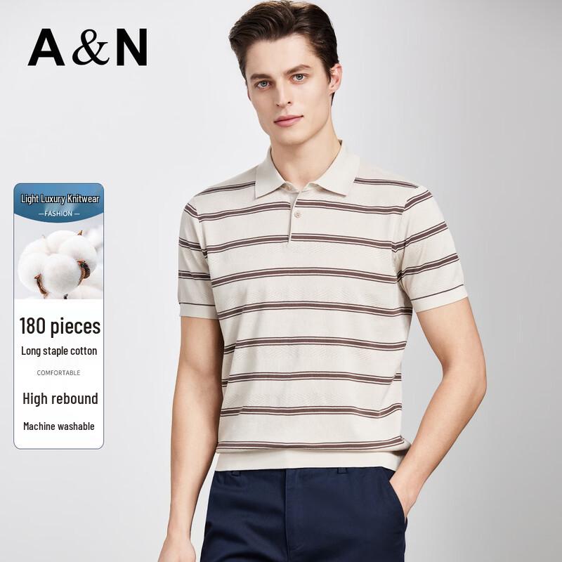 Antonio Luxury 180-Count Long-Staple Cotton Striped Polo Shirt