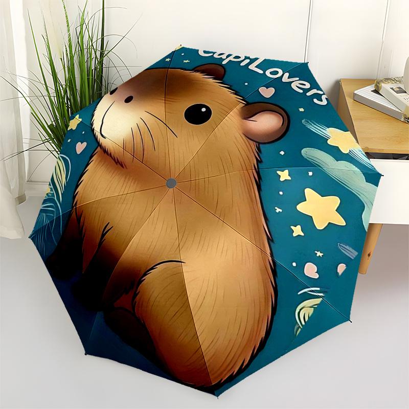 

Capybara Themed Travel Umbrella-8 Ribs Automatic Opening and Closing, Portable Folding Design, Compact and Stylish Umbrella Suitable for Out