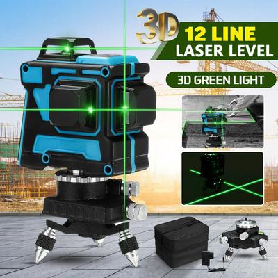 12 Linii Laser Poziomowy 3D Zielona Wiązka 360 Poziome i Pionowe Linie Krzyżowe Automatyczne Samopoziomowanie Narzędzia Pomiarowe Nowe