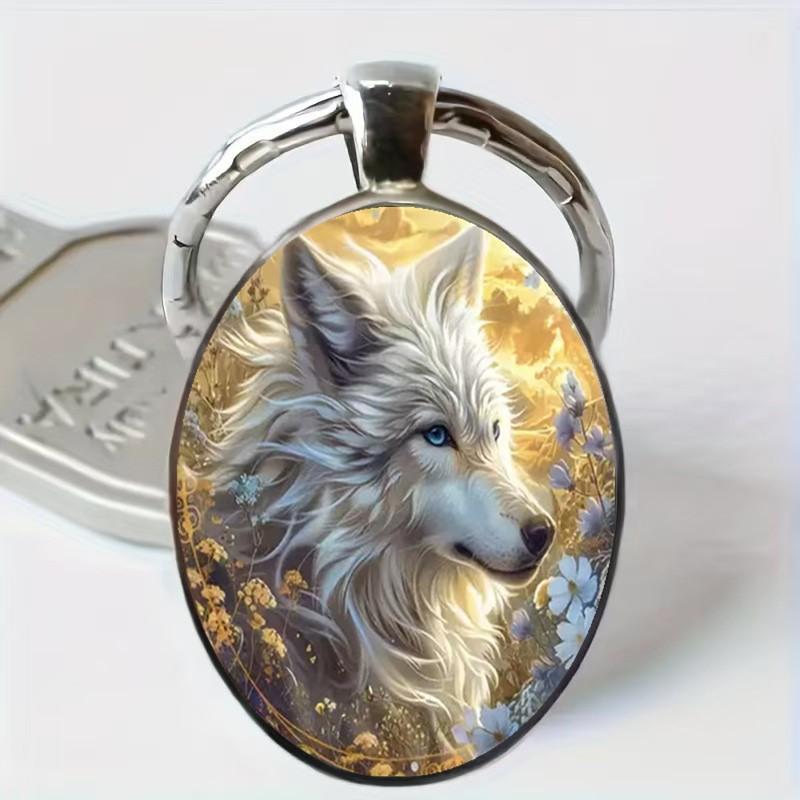 

Fashion Alloy Keychain Pendant Oval Metal Key Ring Durable Key Holder Accessory for Keys and Bags with Artistic Animal Design One Size
