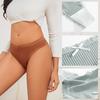 FINETOO 3PCS/Set Women Cotton Panties 5 Solid Color Low Waist Threaded G-string Lingerie Fashion Sexy thongBreathable Underpants