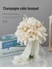 Korean Style Silk Ribbon Bridal Bouquet: Elegant Artificial Flowers for Studio Photography & Weddings