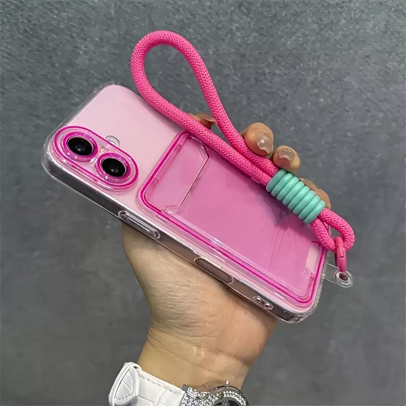 2026 Model X4553 Transparent Jelly Card Phone Case with Short Lanyard for Cross-Border E-commerce