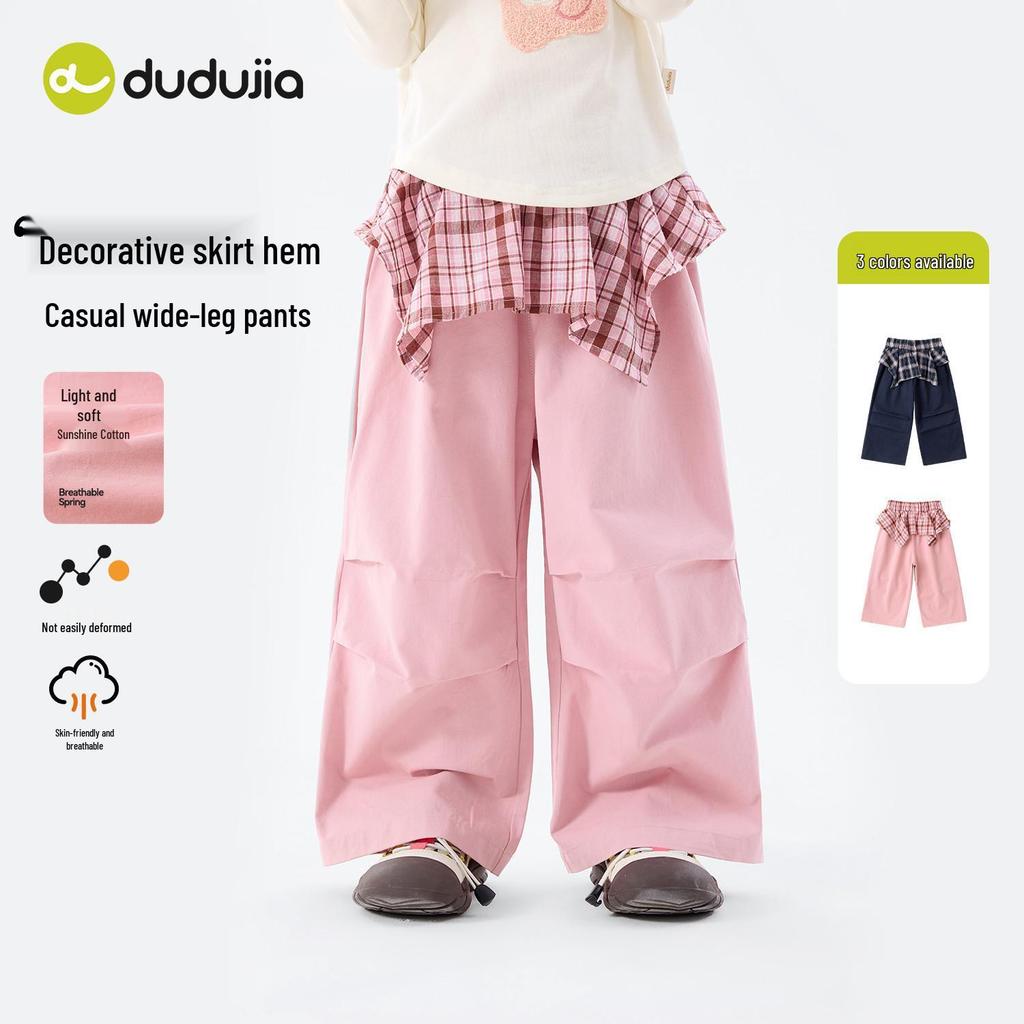 2026 Spring Girls' Wide-Leg Cargo Pants - New Arrival by Dudu Home