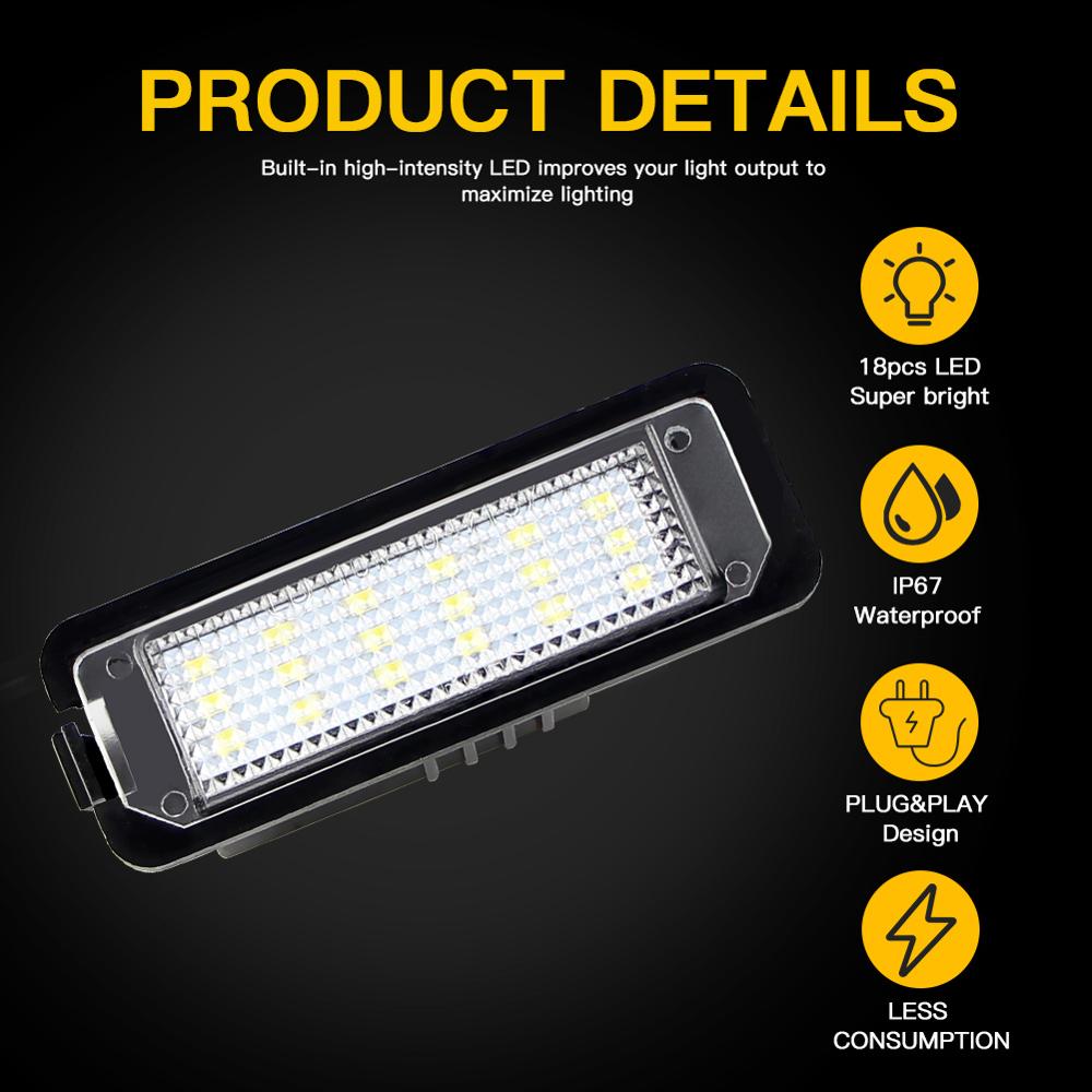 2pcs LED CANbus license plate light is highlighted Number License Plate is suitable for Seat Altea Exeo Ibiza MK2/ MK3/MK4/MK5 msg522